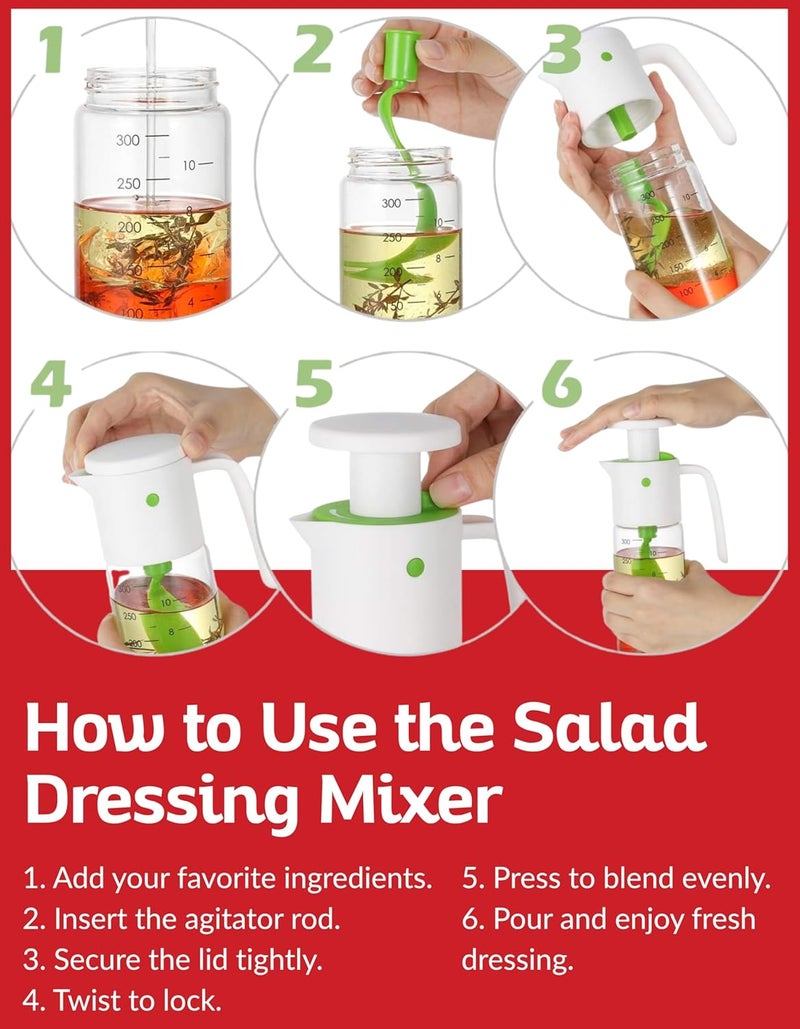 Boxiki Kitchen Salad Dressing Mixer Bottle – Leakproof Glass Shaker with Measurements | Easy Blend Oil & Vinegar Dispenser for Healthy Homemade Sauces, Marinades & Vinaigrettes - Image 5